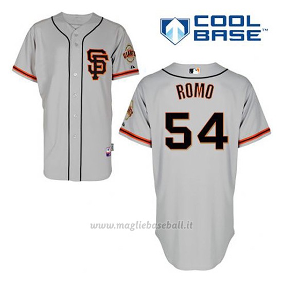 Maglia Baseball Uomo San Francisco Giants Sergio Romo 54 Grigio Alterner Cool Base